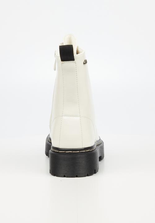 Miss Black - Nirvana1 lace-up ankle boot - white