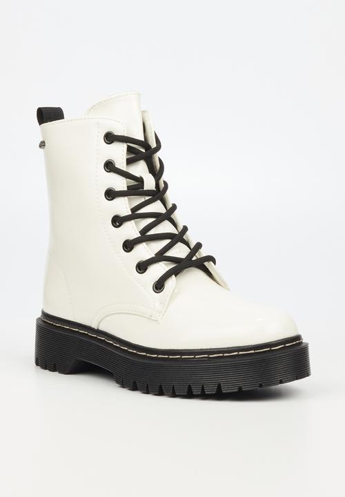 Miss Black - Nirvana1 lace-up ankle boot - white