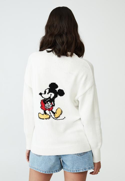 Cotton On - Mickey intarsia pullover - white