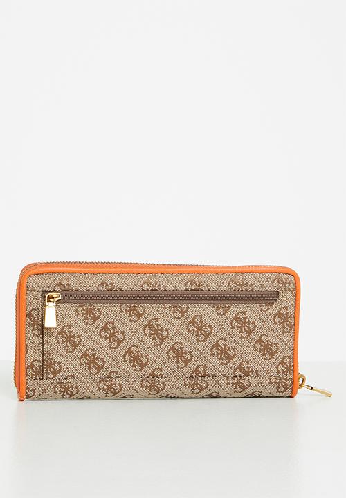 GUESS - Aviana slg large zip around - latte & orange