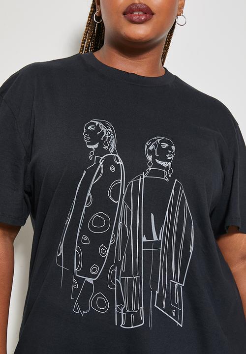 Superbalist - Longline graphic tee - black