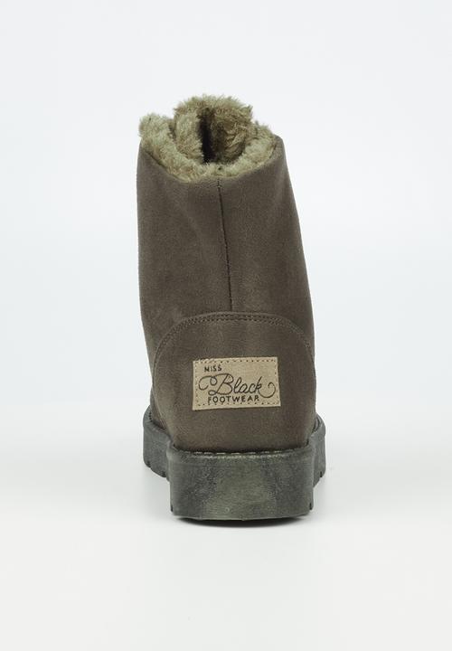 Miss Black - Rae4 lace-up ankle boot - olive