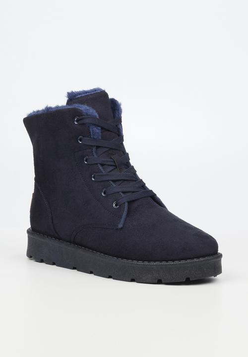 Miss Black - Rae4 lace-up ankle boot - navy