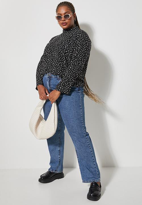 Superbalist - Funnel neck shell - black & white
