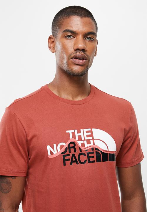 The North Face - M short sleeve mountain line tee - burgundy