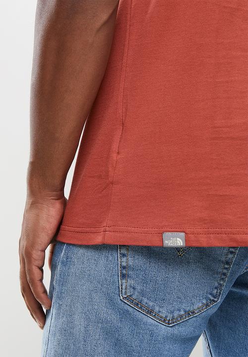 The North Face - M short sleeve mountain line tee - burgundy
