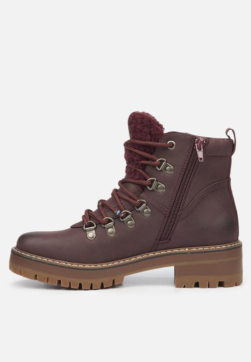 Miss Black - Fox8 lace-up ankle boot - burgundy
