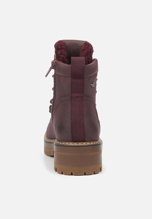 Miss Black - Fox8 lace-up ankle boot - burgundy