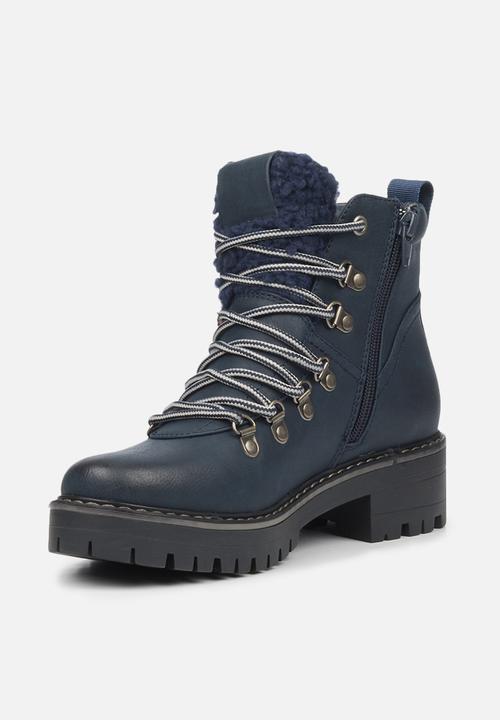 Miss Black - Fox8 lace-up ankle boot - navy