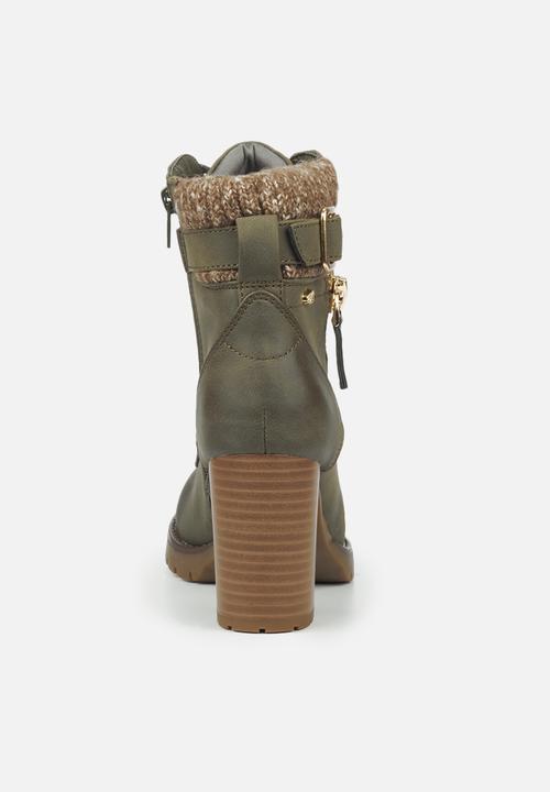 Miss Black - Delta1 lace-up ankle boot - olive