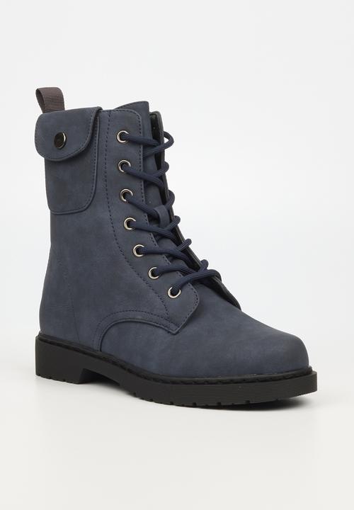 Miss Black - Rogue1 lace-up ankle boot - navy