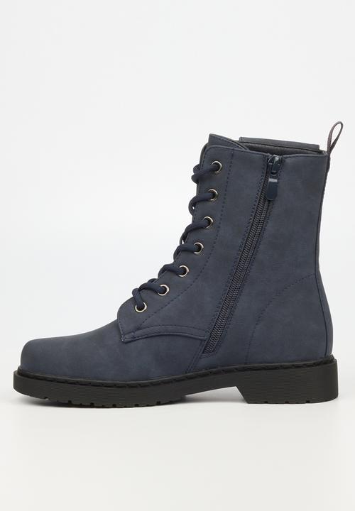 Miss Black - Rogue1 lace-up ankle boot - navy