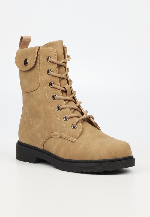 Miss Black - Rogue1 lace-up ankle boot - taupe