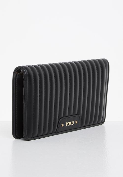 POLO - Quilt continental purse - black