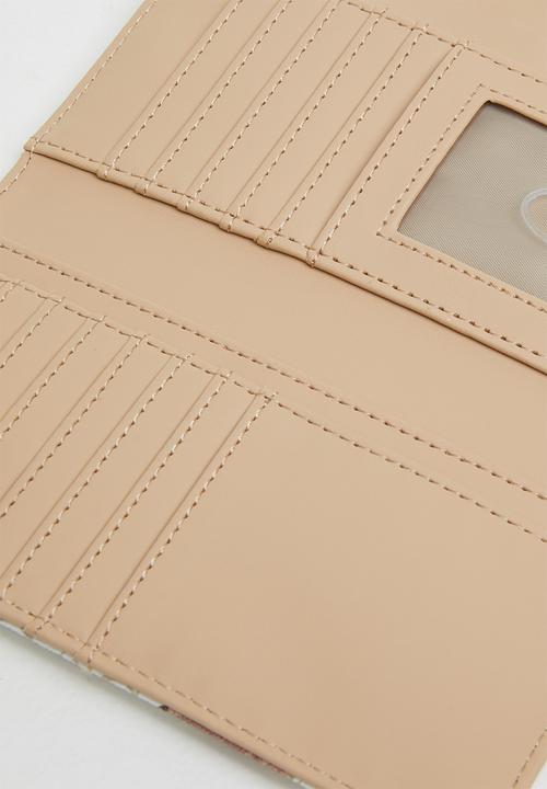 GUESS - Basira slg slim clutch - white & beige 