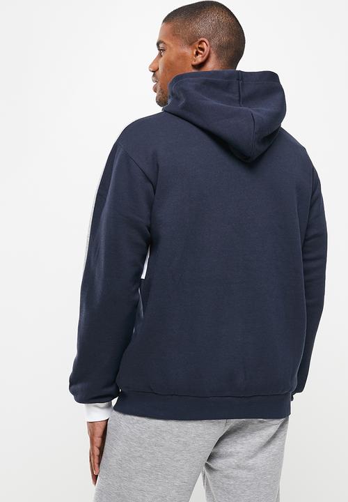 adidas Performance - Essentials Colourblock Fleece Full-Zip Hoodie- White & Legend ink