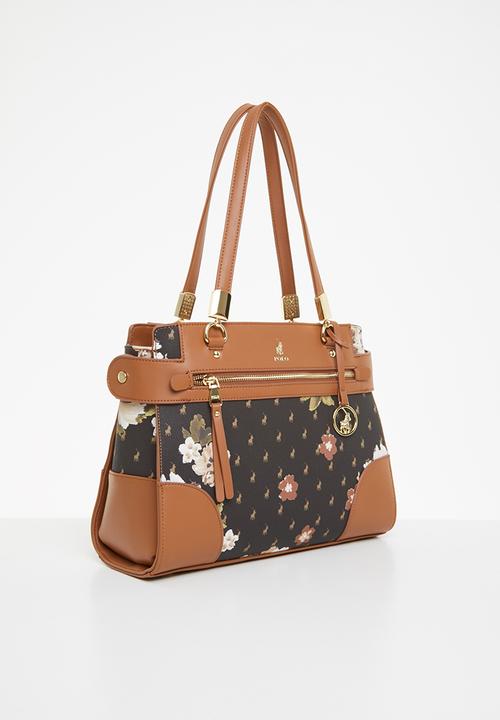 POLO - Floral shopper - brown
