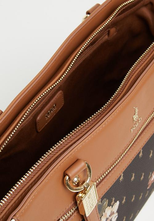 POLO - Floral tote bag - brown