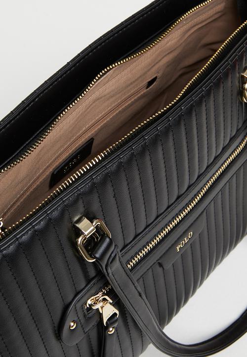 POLO - Quilt tote bag - black