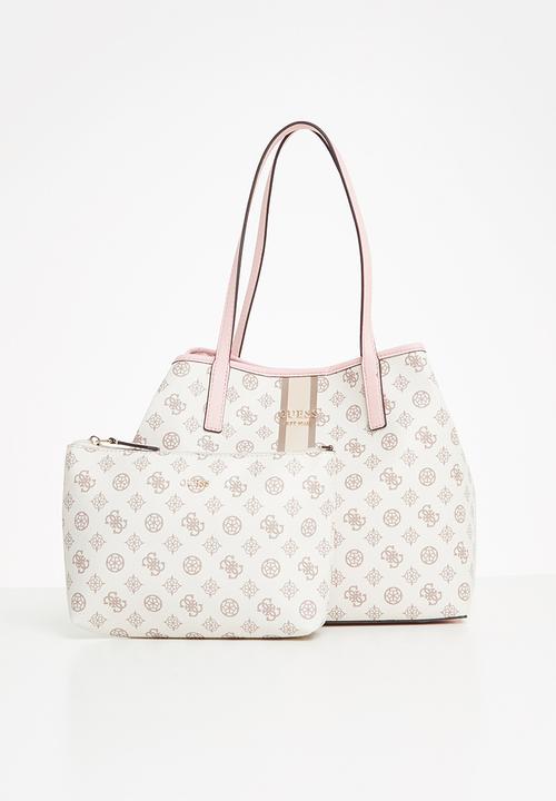 GUESS - Vikky tote - cream logo multi