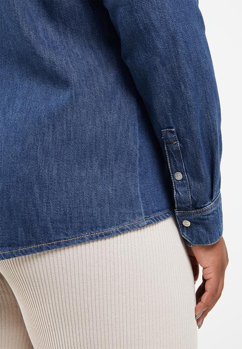 MANGO - Plus shirt julie - denim open blue