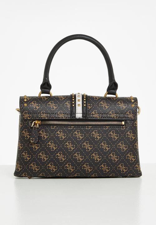 GUESS - Kasinta top handle flap - brown logo multi