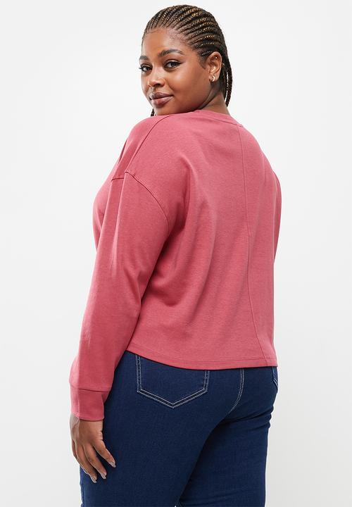 MANGO - Plus sweatshirt splong - medium red