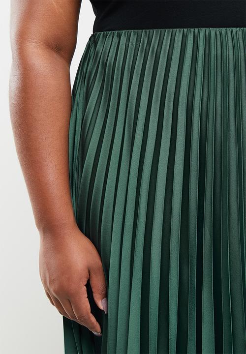 MANGO - Plus skirt plisado - green
