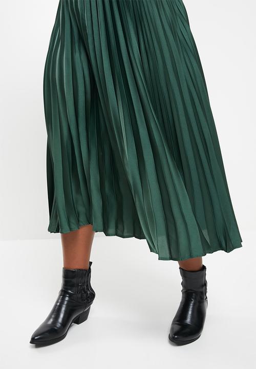 MANGO - Plus skirt plisado - green