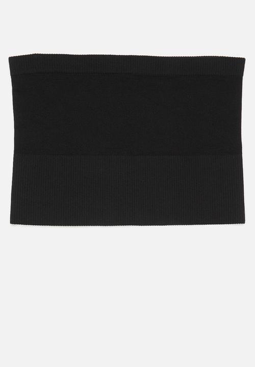 KANGOL - Single ribbed seamless longline bandeau with cf placement print - black
