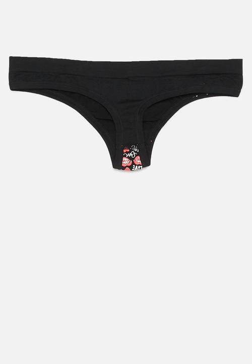 KANGOL - 3 Pack printed & plain seamless thong - multi 
