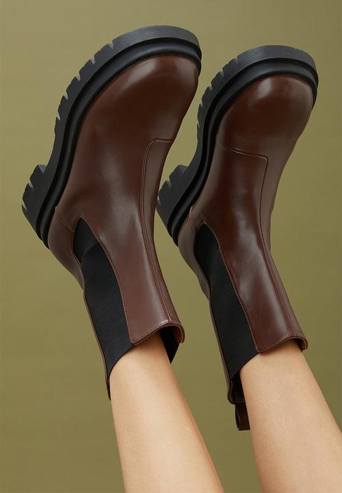 Cotton On - Maze combat midi gusset boot - chocolate 
