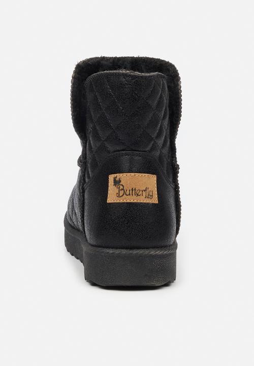 Butterfly Feet - Cozy 1 slipper boot - black