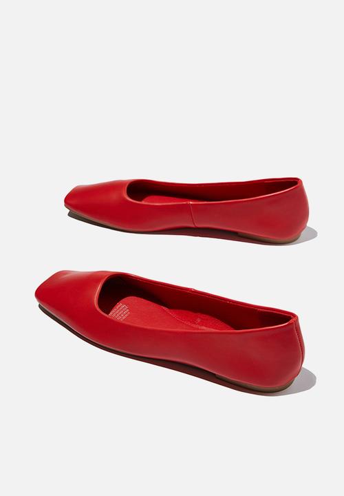 Cotton On - Square toe ballet - red