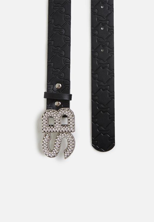 SISSY BOY - Embossed sb belt - black