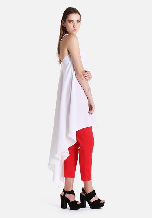 Lavish Alice - White Waterfall Cross Strap Open Back Top