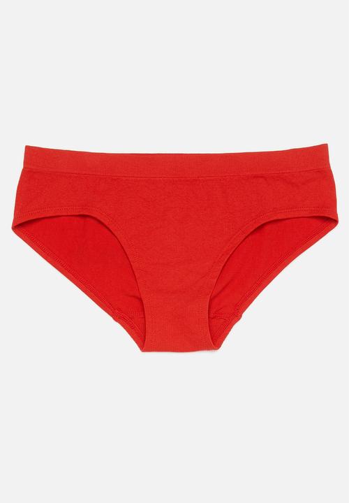 KANGOL - 2 Pack seamless midi boyleg with front placement print  - black & red