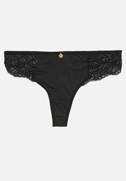 KANGOL - 2 Pack mf & lace thong - red/black