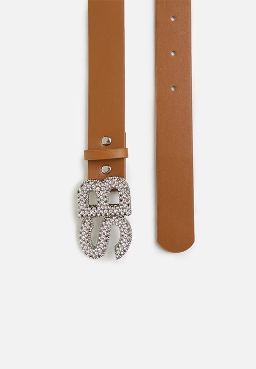 SISSY BOY - Bling belt - tan