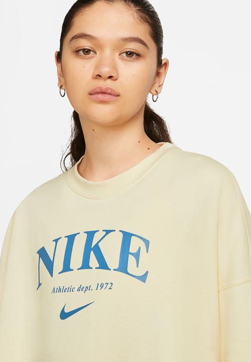 Nike - Nsw essntl flc os crew gfx - coconut milk/dutch blue