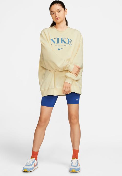 Nike - Nsw essntl flc os crew gfx - coconut milk/dutch blue