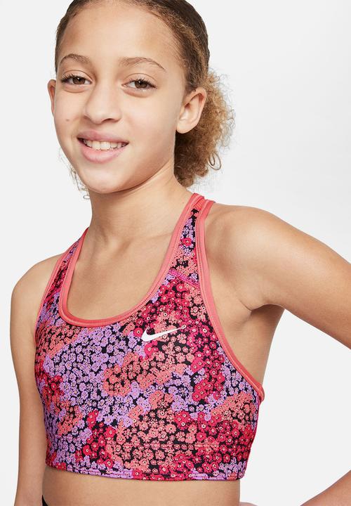 Nike - G nk df swoosh aop rev bra  - pink salt & white