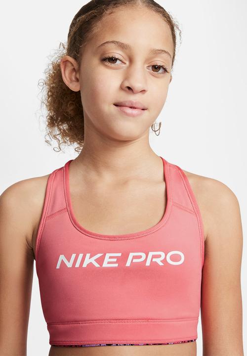 Nike - G nk df swoosh aop rev bra  - pink salt & white