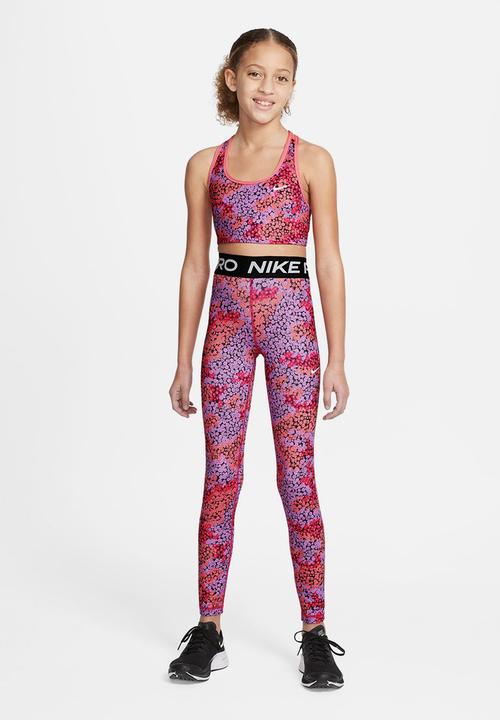 Nike - G nk df swoosh aop rev bra  - pink salt & white