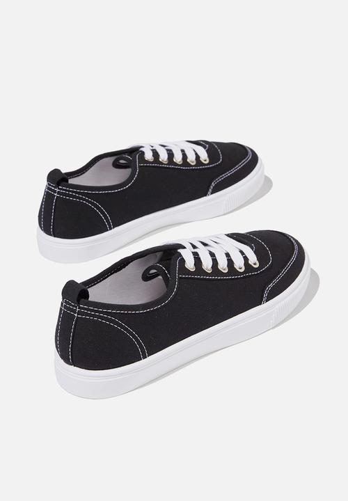 Cotton On - Cara lace up sneaker - black