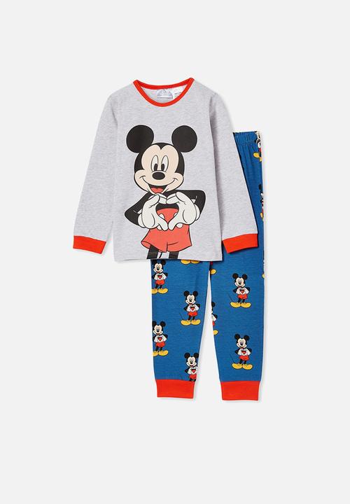 Cotton On - Orlando long sleeve pyjama set licensed - lcn dis petty blue mickey love