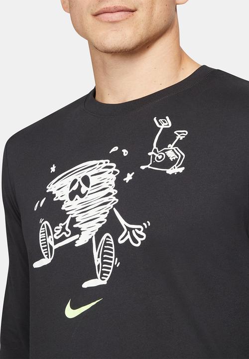 Nike - Dri-FIT Spin Graphic Long Sleeve Humour T-Shirt - Black
