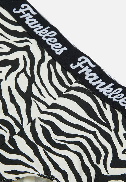 Franklees - Way outta line high waisted hipster - black & white 