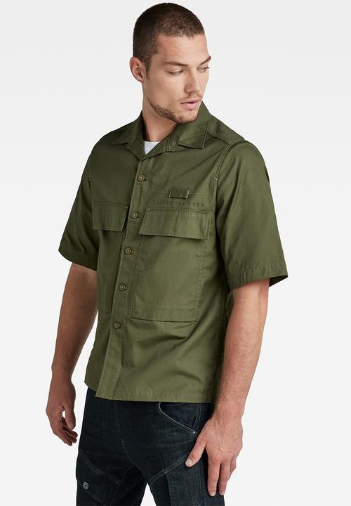 G-STAR - Pocketony service reg shirt short sleeve - shadow olive