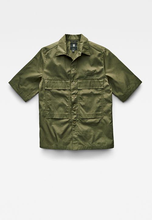 G-STAR - Pocketony service reg shirt short sleeve - shadow olive